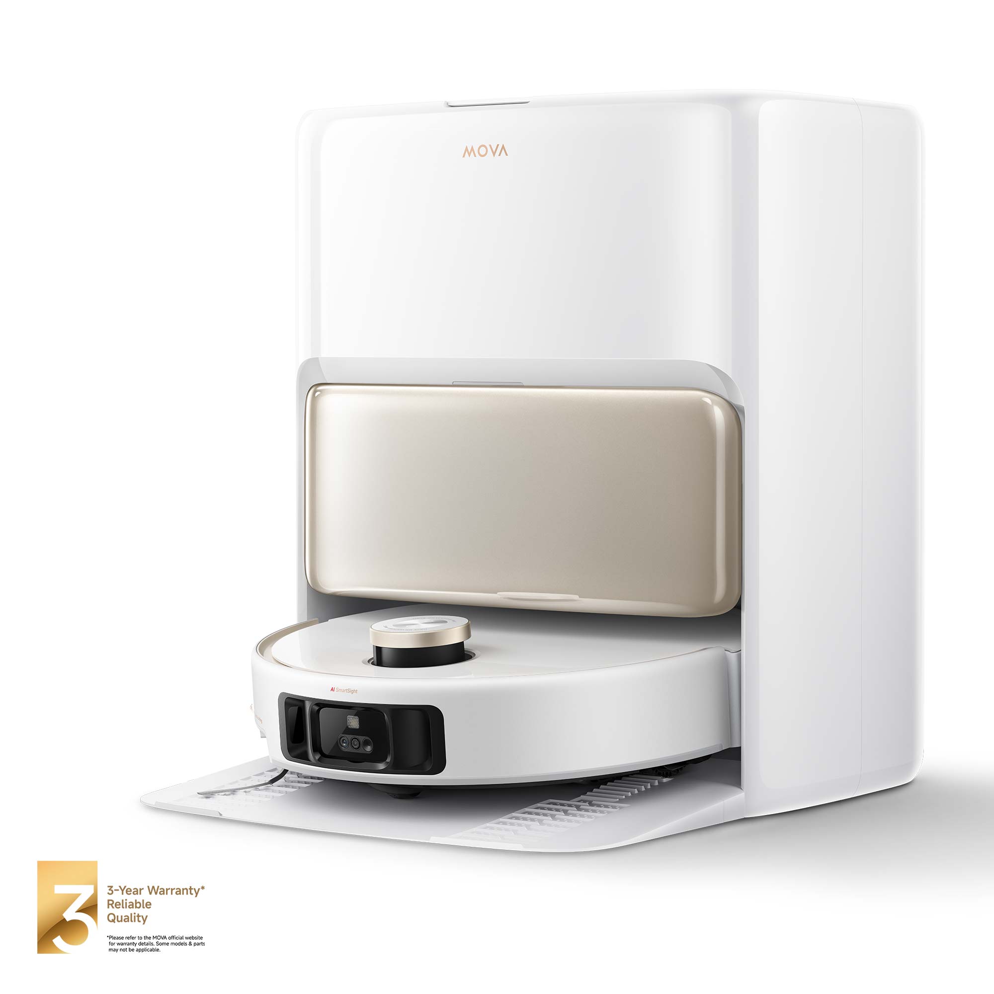 MOVA - V50 Ultra Complete Robot Vacuum＆Mop,Self Cleaning,24k Pa Suction,Auto-Lift,Obstacle Overcoming,DuoSolution System - White