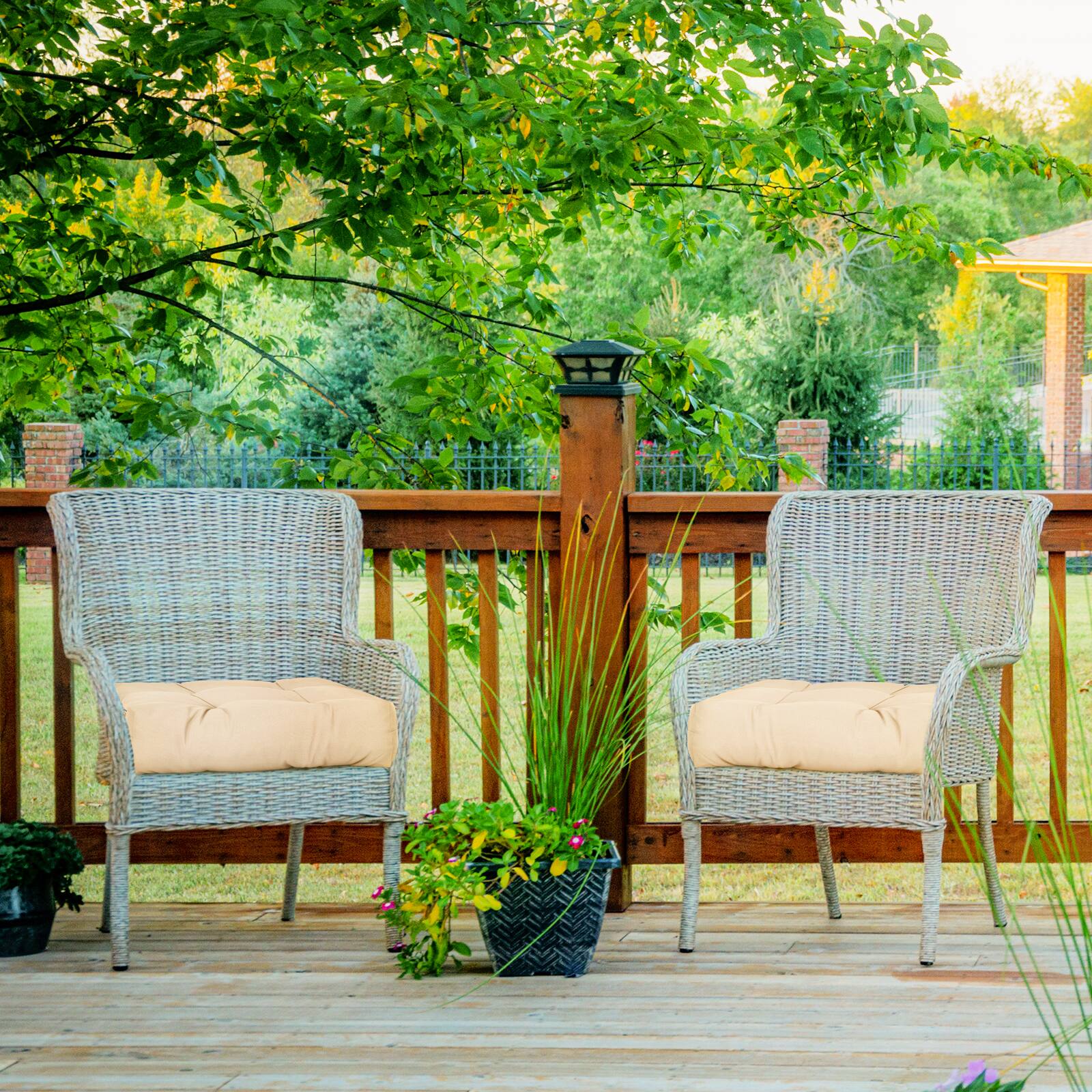 Alt View 4. Gymax - Gymax Set of 6 21'' x 21'' Chair Seat Cushion Pads Patio Beige - Beige.