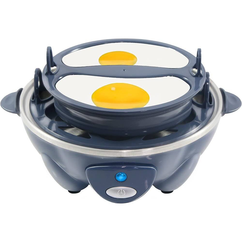 Front. ACJPR - 7-Egg Cooker & Poacher with Auto Shut-Off – Cobalt - Cobalt.