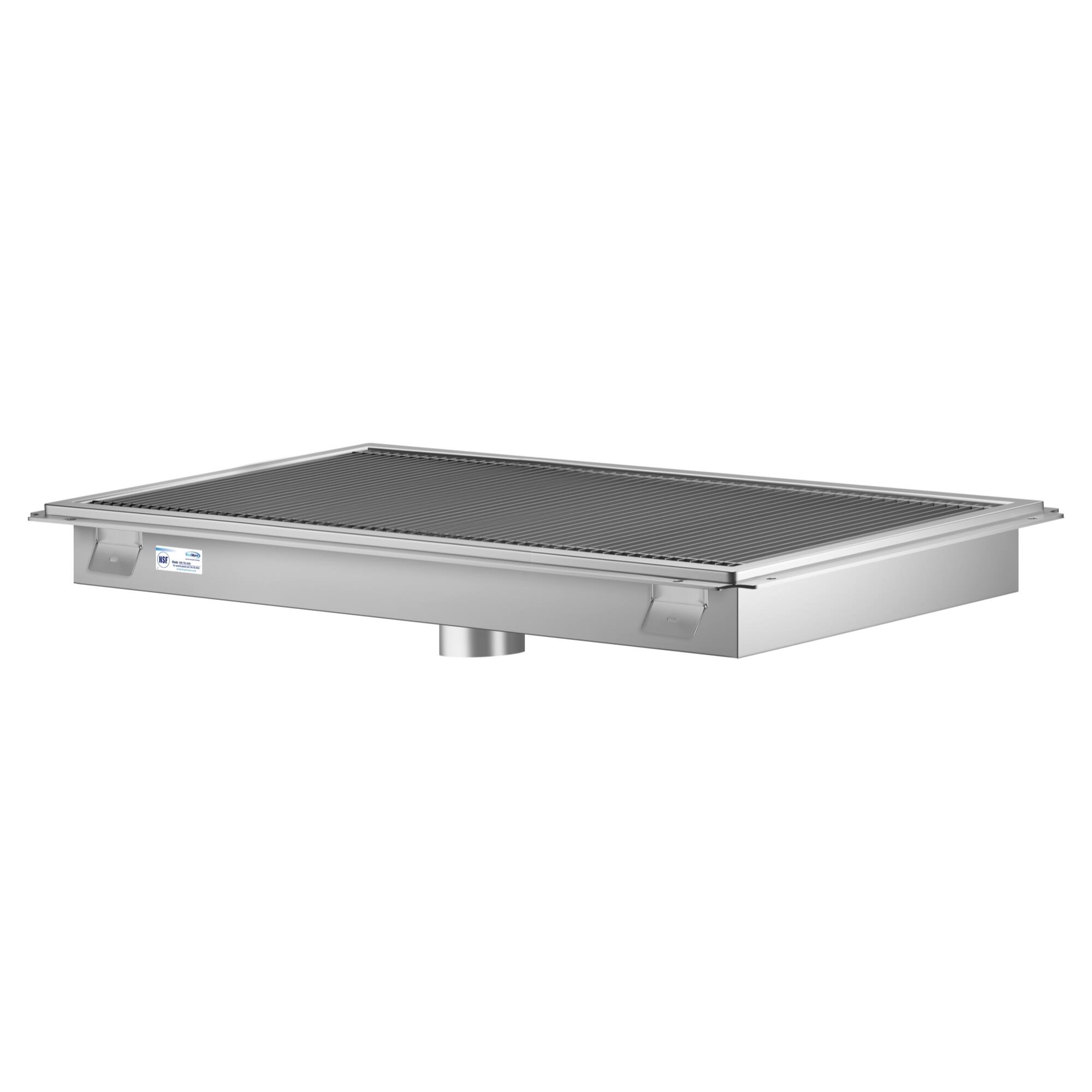 "Koolmore - 24"" x 36"" Floor Trough Drain, 14-Gauge with Subway-Style Grating & Removable Drain Basket, NSF Listed - Stainless Steel" price history on PriceWatchPro