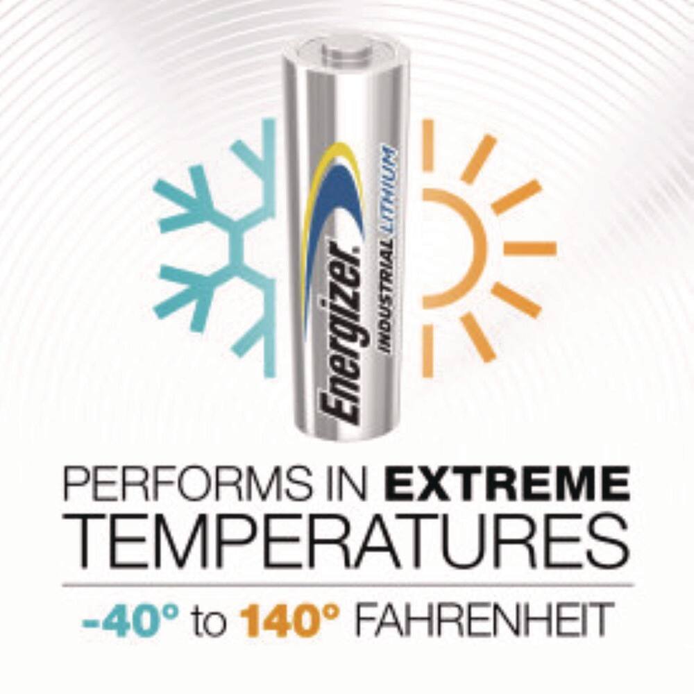 LITHIUM Energizer INDUSTRIAL PERFORMS IN EXTREME TEMPERATURES -40° to 140° FAHRENHEIT