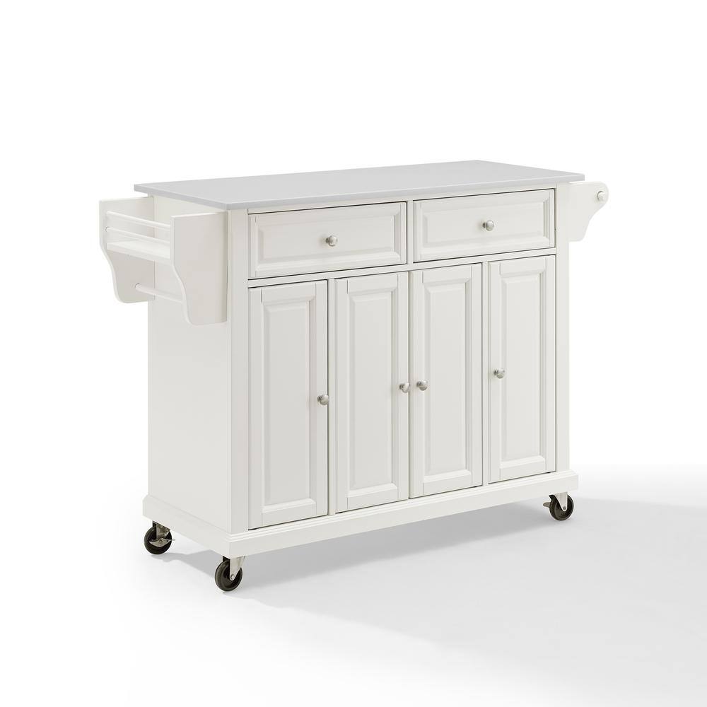 Alt View 1. Crosley Furniture - Full Size Stone Top Kitchen Cart - White.