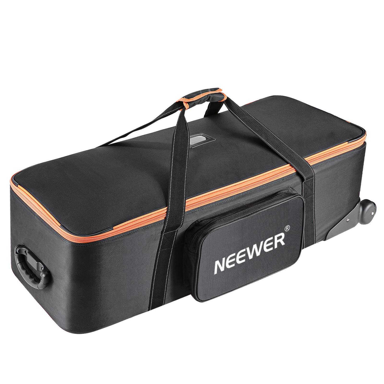 Alt View 3. Neewer - 38" Studio Trolley Bag, Straps, Wheels, Handle - Black.