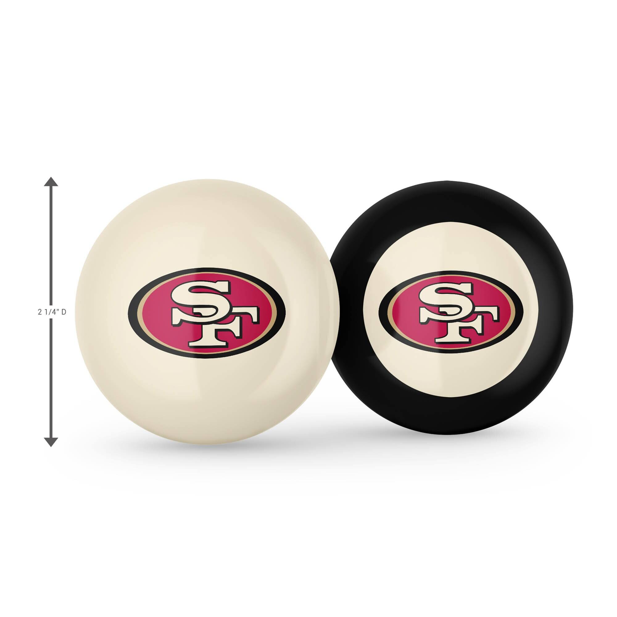 Alt View 1. Imperial - San Francisco 49ers Logo Cue Ball & 8 Ball Combo Set - White.