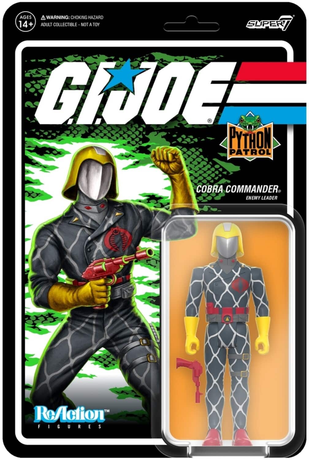 Super7 - G.I. Joe - ReAction Figures Wv 6 - Python Patrol Cobra Commander - Multicolor