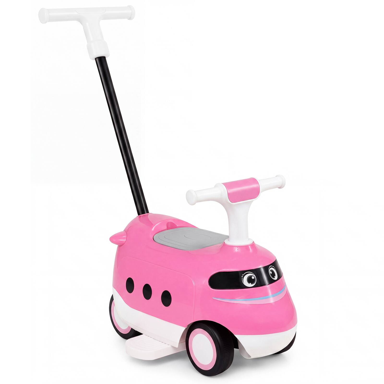 Alt View 9. Costway - Costway 2-in-1 Ride On Push Car with Horn & Under-Seat Storage for Toddlers 3 Years Old - Pink + White.