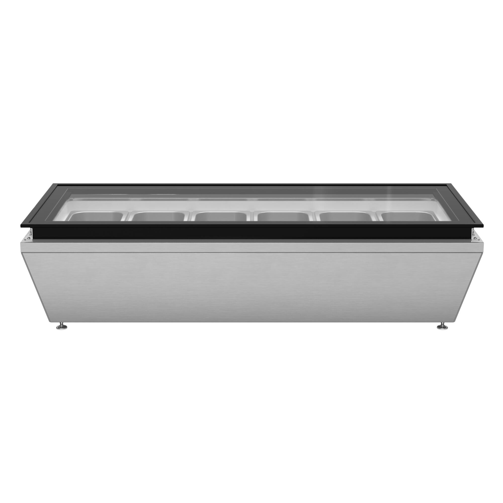 Alt View 9. Koolmore - 45 in. 6-Pan Countertop Ice Cream Display Freezer with Glass Top in Stainless-Steel (KM-CGD-6P45) - Stainless-Steel and Black.
