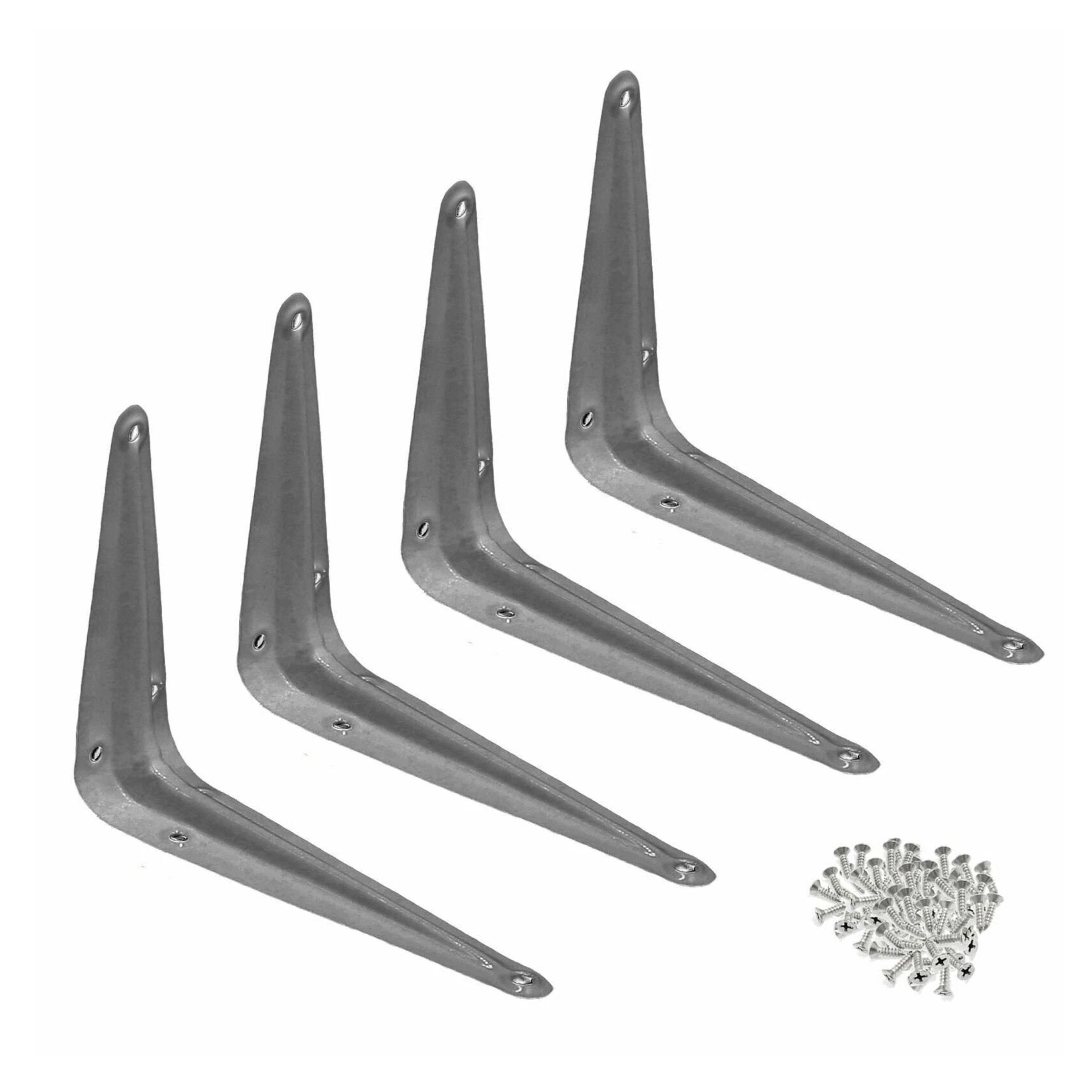 Kitcheniva - 3" x 4" Inch Steel Metal Wall Shelf Brackets For Book Countertop Support Pack Of 4 - Gray