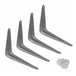 Kitcheniva - 4" x 5" Inch Steel Metal Wall Shelf Brackets For Book Countertop Support Pack Of 4 - Gray