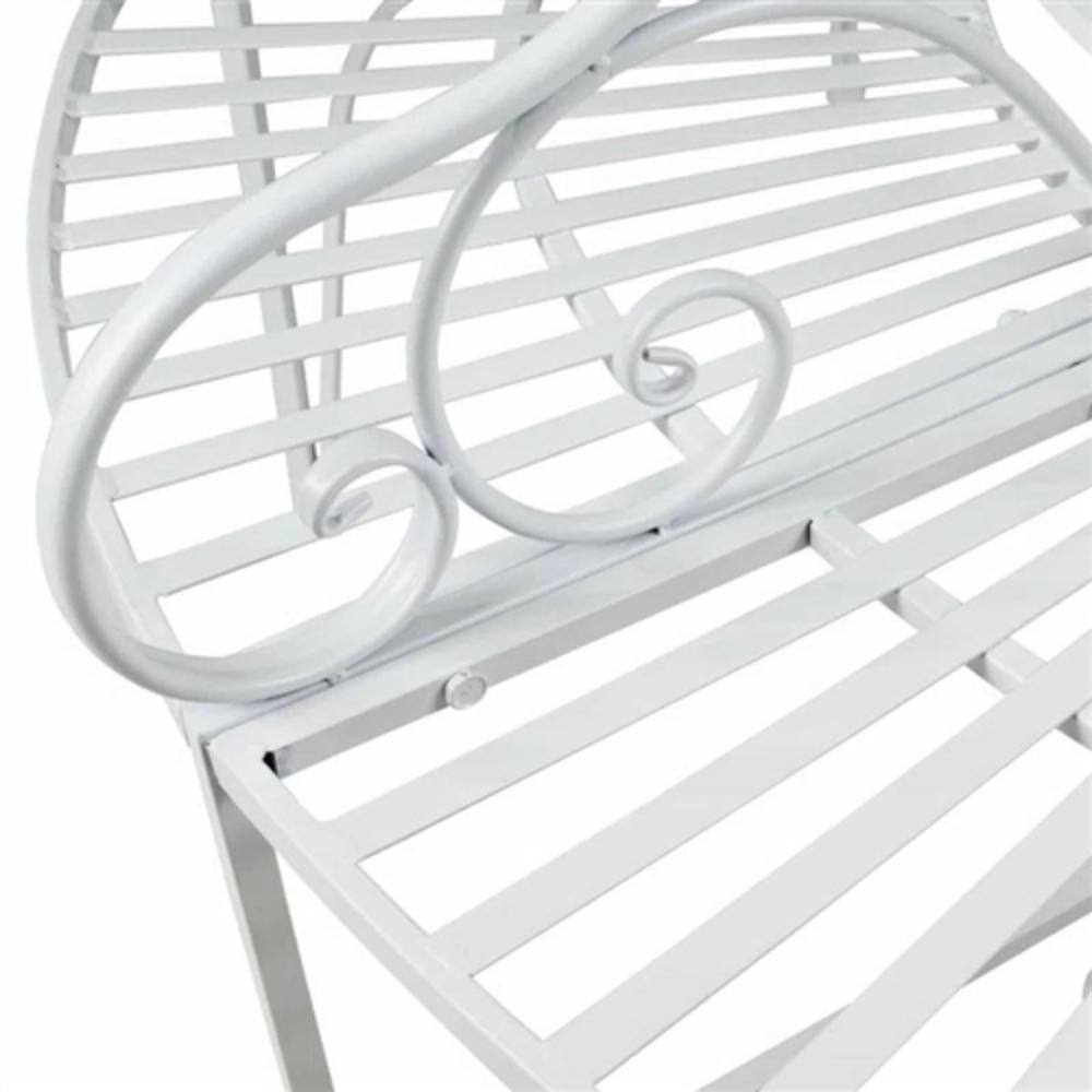 Back. Hivvago - Half-Circle Metal Outdoor Patio Garden Tree Bench - White.