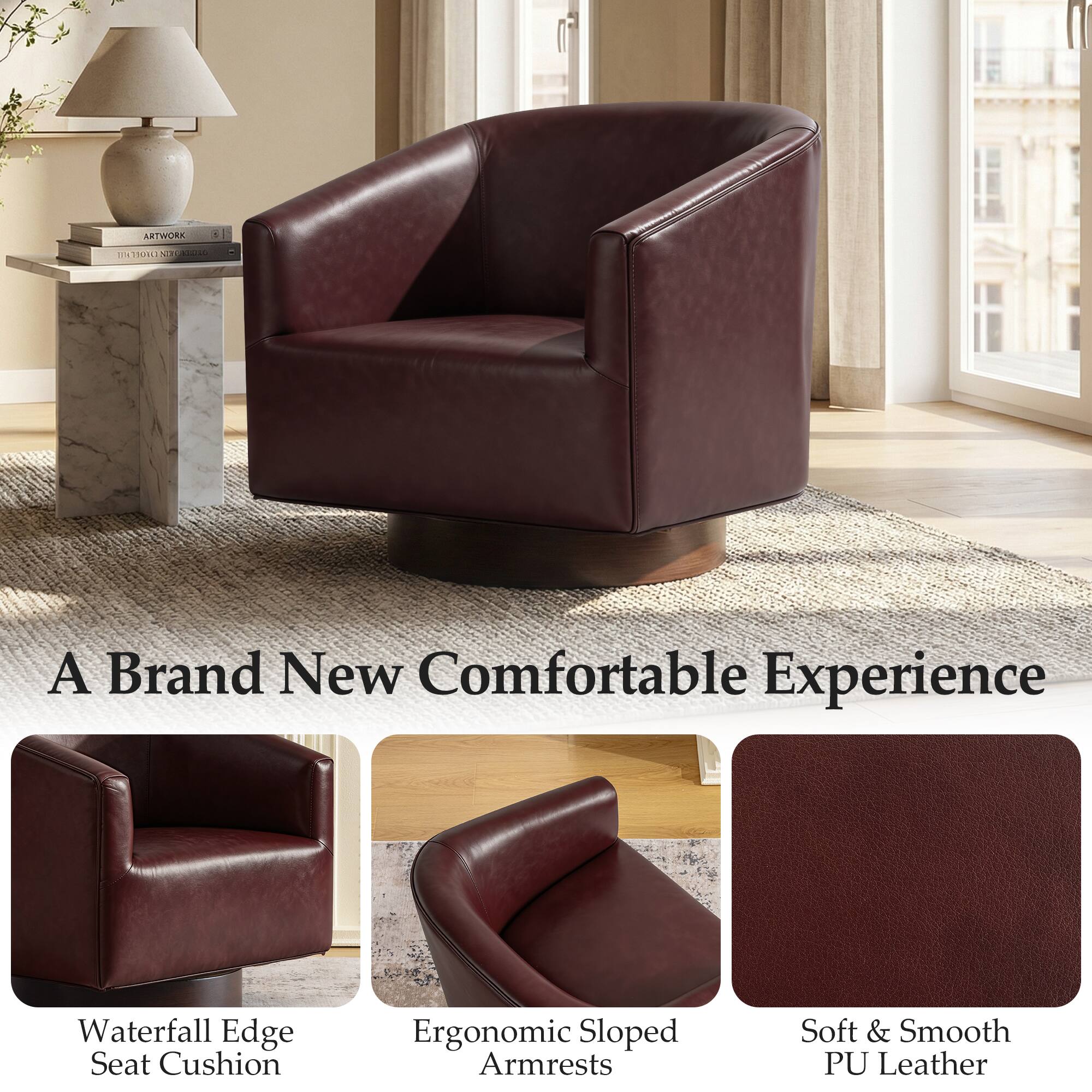 ARTWORK 1LTROS E NO

A Brand New Comfortable Experience

Waterfall Edge Seat Cushion
Ergonomic Sloped Armrests
Soft & Smooth PU Leather