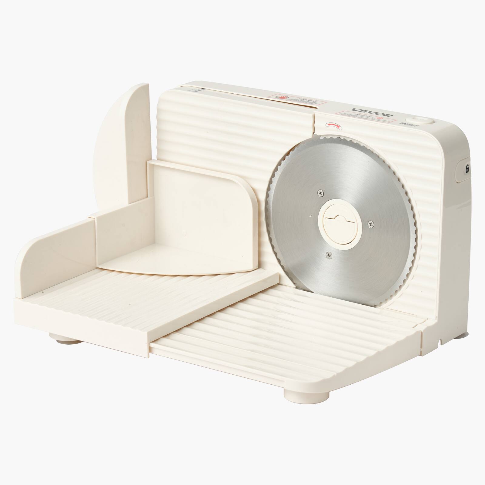 Alt View 5. VEVOR - Meat Slicer, 6.7" Foldable Electric Cutter with Dual Security Lock, 0-0.59" Adjustable Thickness, Easy to Clean - Beige.