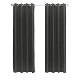 Commonwealth Home Fashions - Thermaplus 100% Polyester Glacier Balance Temperature Solid Faux Silk Blackout Grommet Curtain Panel 52" x 84" - Black