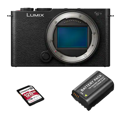 Lumix camera + 128GB Kingston SD card + 280mAh battery pack.