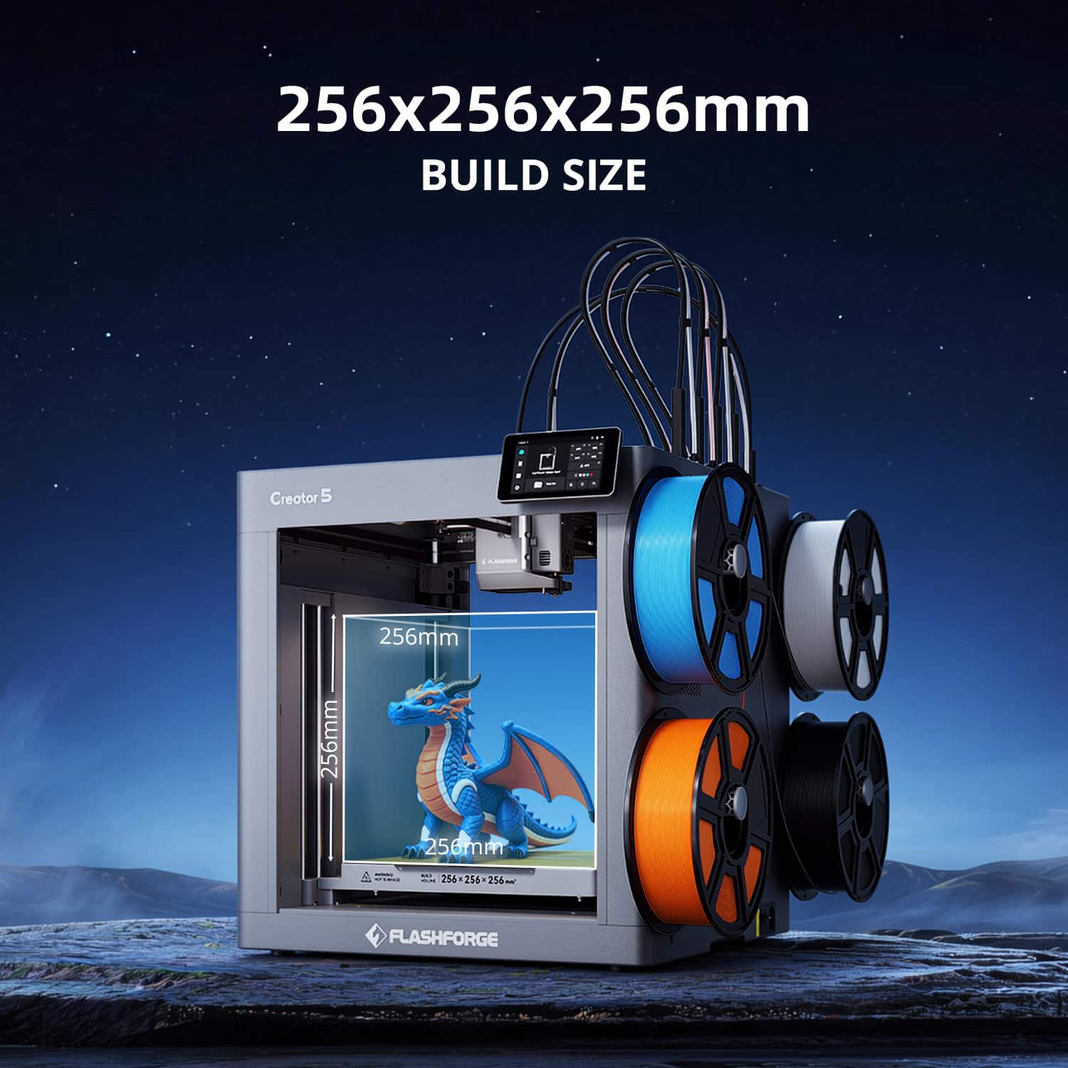 Flashforge Creator 5 4 Toolhead Changer 3D Printer, Multi Color