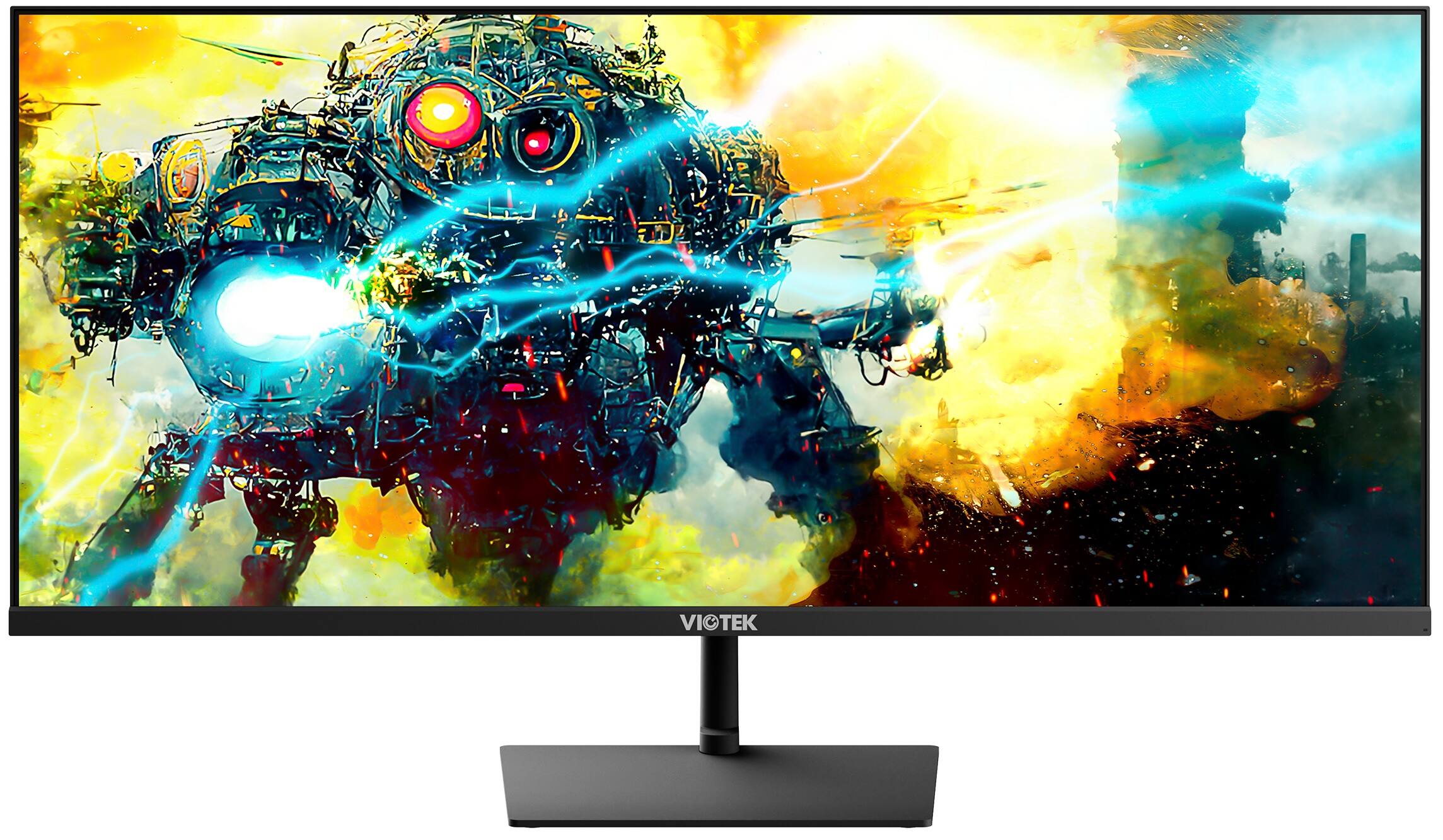 Front. Viotek - GFI34CB 34" IPS LED Ultrawide Monitor (HDMI, DisplayPort).
