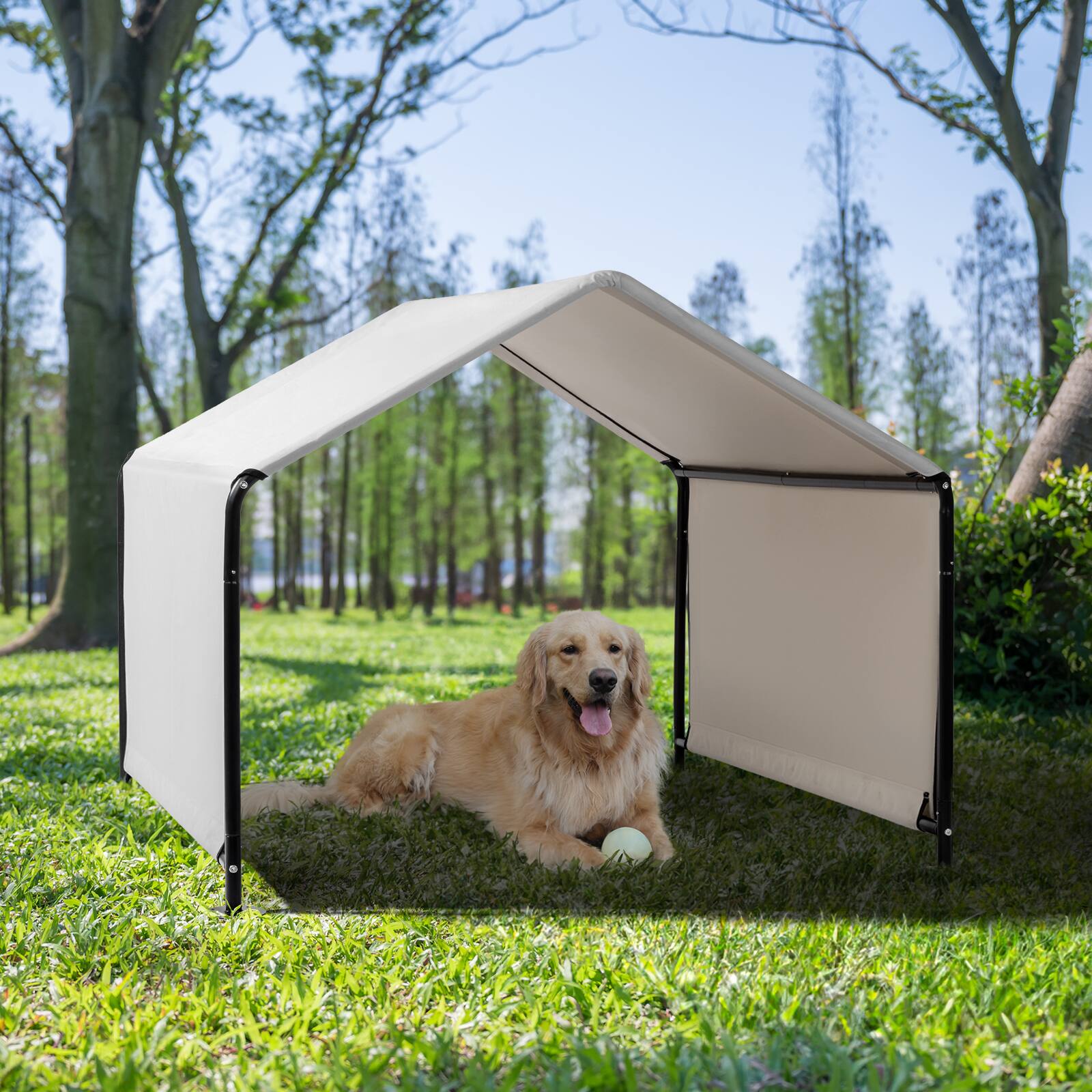 Alt View 8. Winado - 4x3FT Dog Shade Shelter Tent Dog Canopy Outside Sun Rain Pet House for Outdoor Large Medium Dogs Cats Pigs Livestock - Gray.