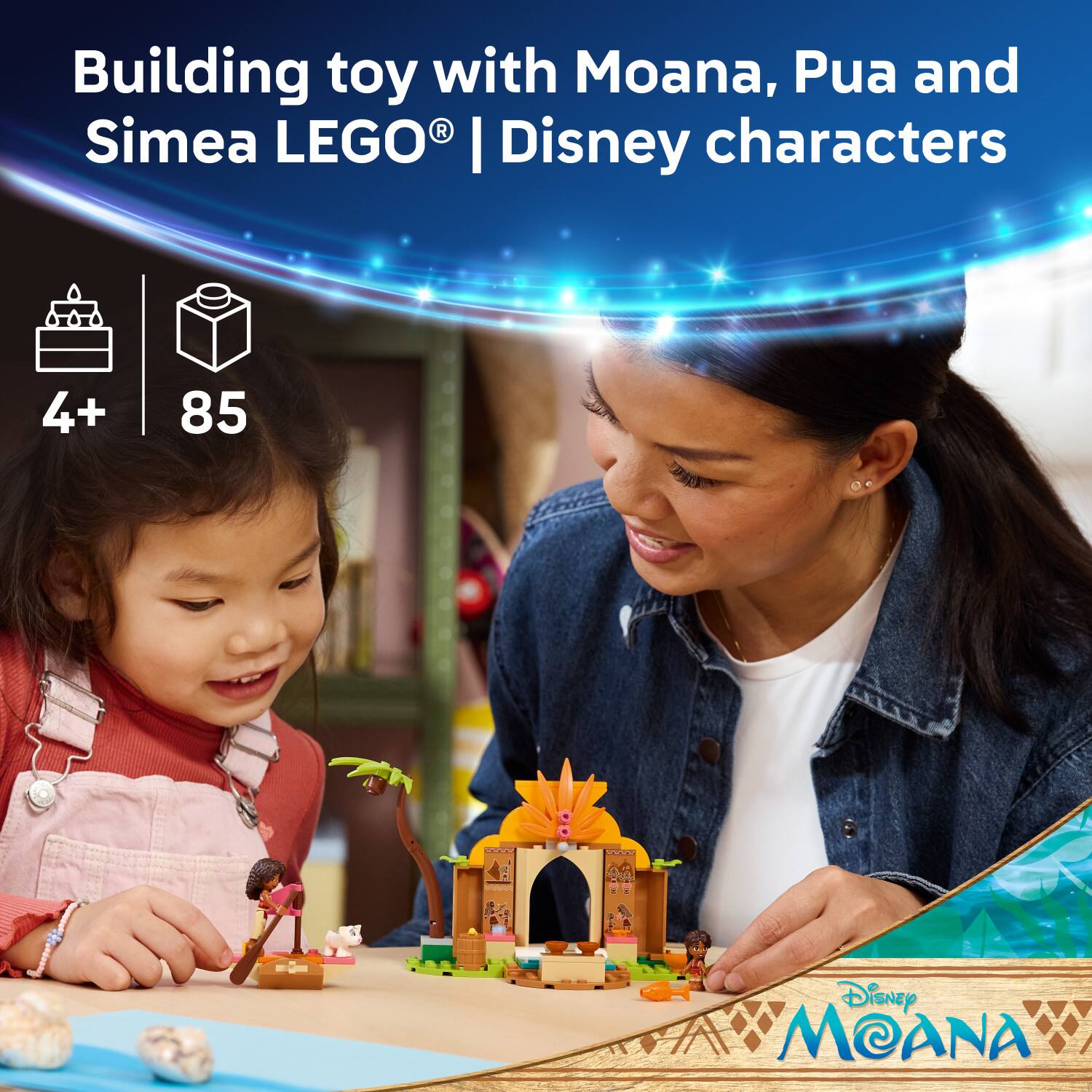 Building toy with Moana, Pua and Simea LEGO® | Disney characters  
4+ 85