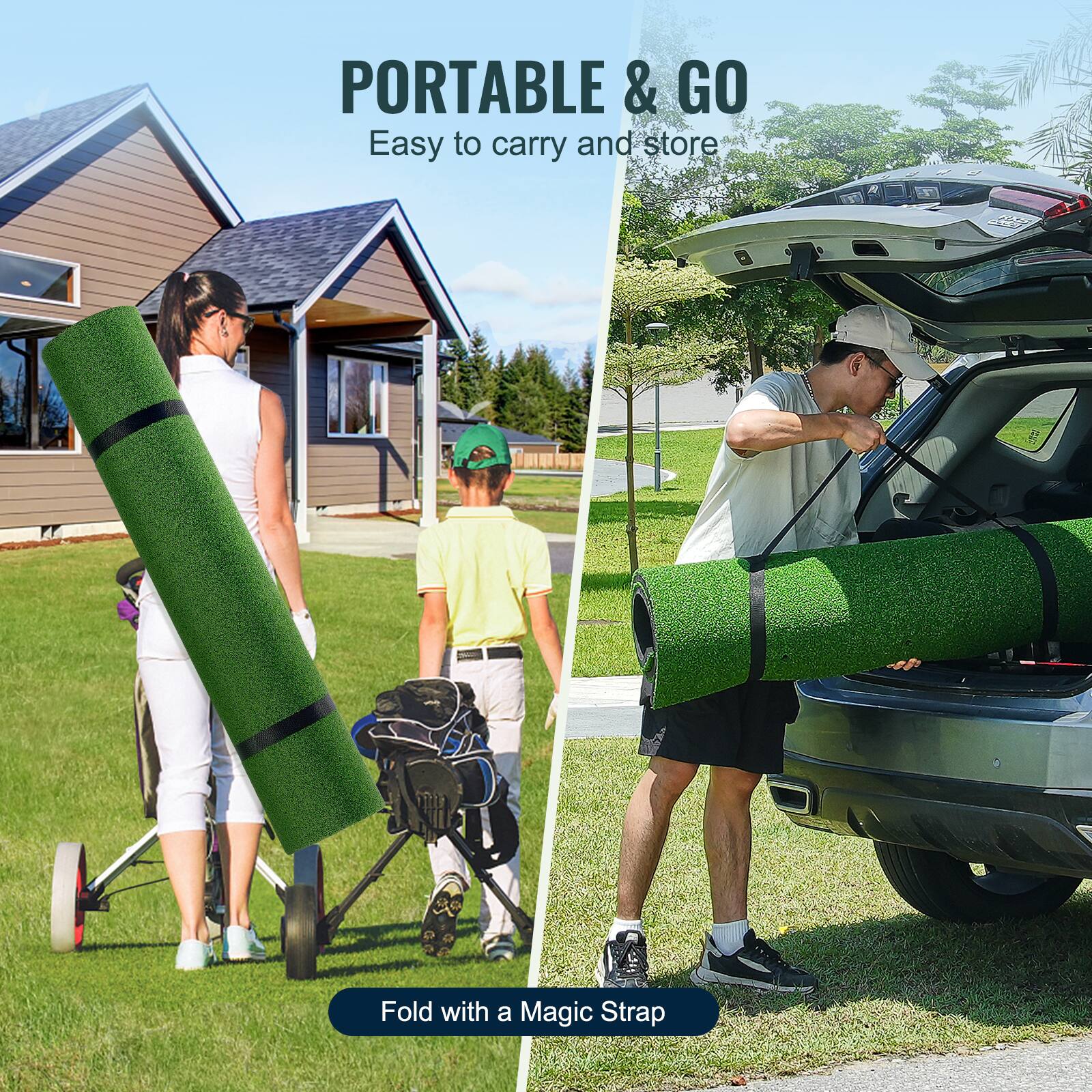 PORTABLE & GO  
Easy to carry and store  

Fold with a Magic Strap