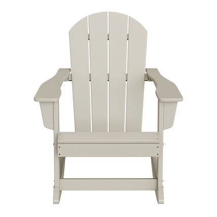 Front. WestinTrends - WestinTrends Malibu Outdoor / Patio Poly Adirondack rocking chair - Sand.
