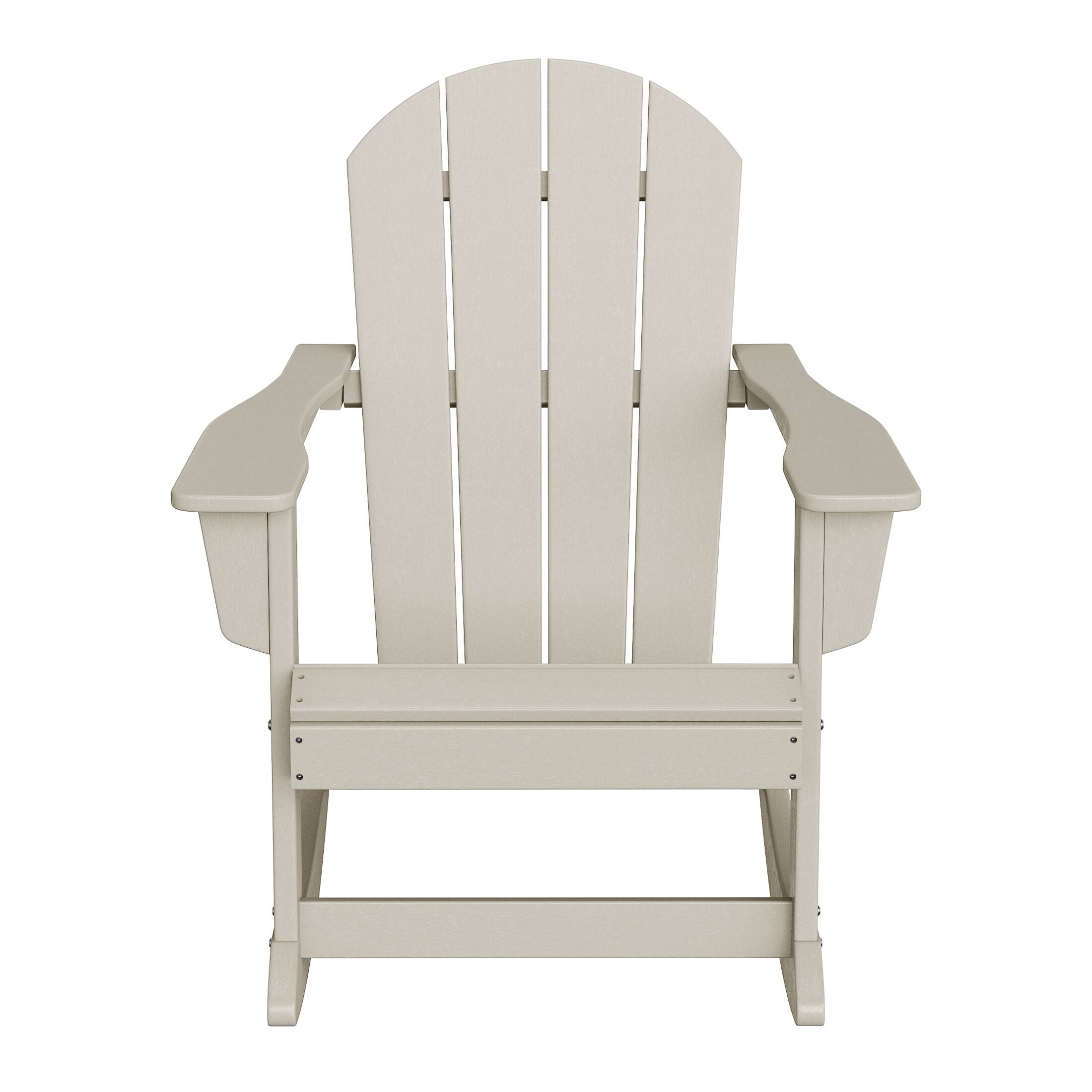 Front. WestinTrends - WestinTrends Malibu Outdoor / Patio Poly Adirondack rocking chair - Sand.