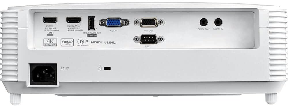 HDMI HDMI Z/MHL v2.0 HDMI 1.4a 60Hz 4 302 VGAIN HOR USR POWER OUT SVm1 4K Full3D DLP D HDMI *MHL COMPATIBLE 1080p T I VGA OUT R232 AUDIO OUT AUDIO IN AC IN