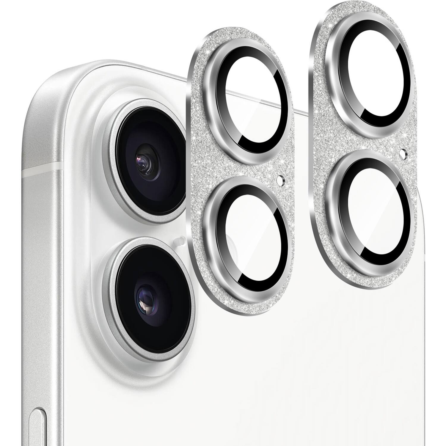 SaharaCase - Ultra-Strong Camera Lens Protector for Apple iPhone 16 and 16 Plus (2-Pack) - Glisten