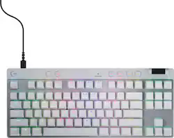 Logitech - PRO X TKL RAPID Wired Hall-Effect Gaming Keyboard with Magnetic Analog Switch and Customizable RGB Lighting for PC - White - Front_Zoom