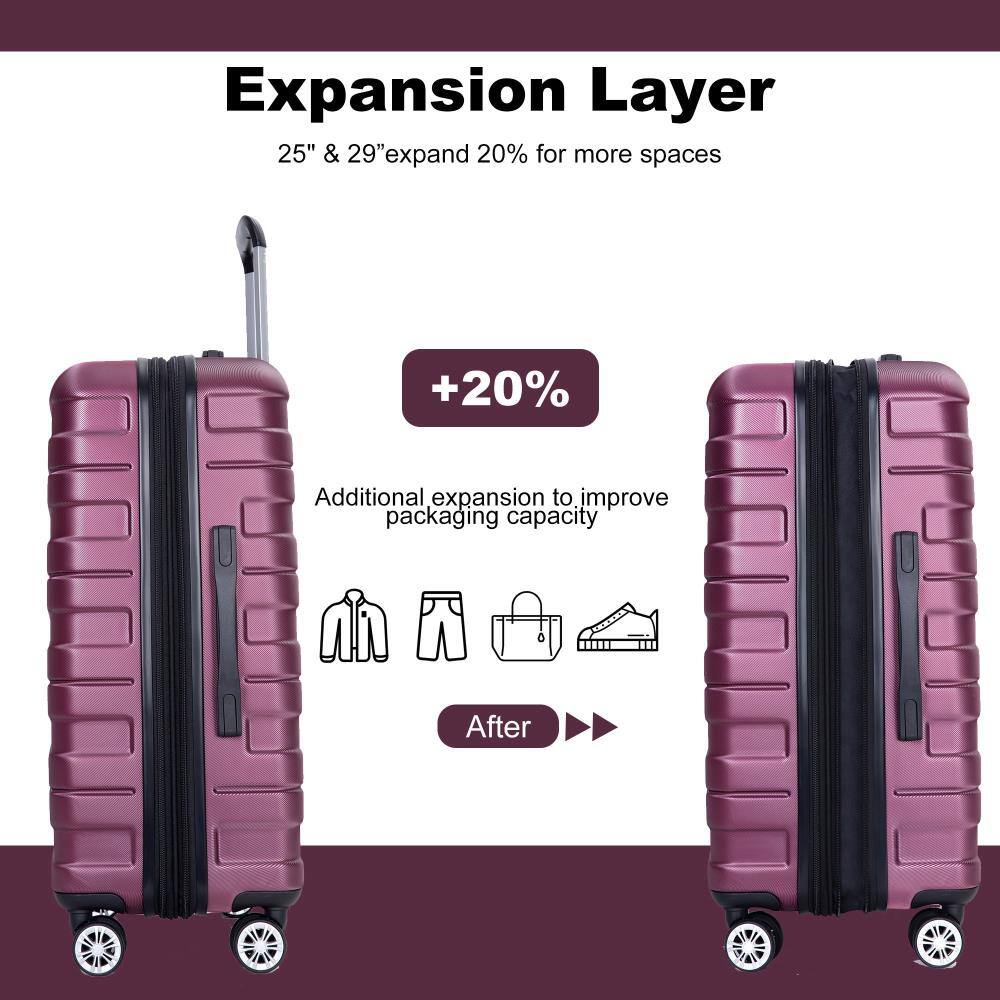 Expansion Layer  
25" & 29" expand 20% for more spaces  

+20%  
Additional expansion to improve packaging capacity  

After