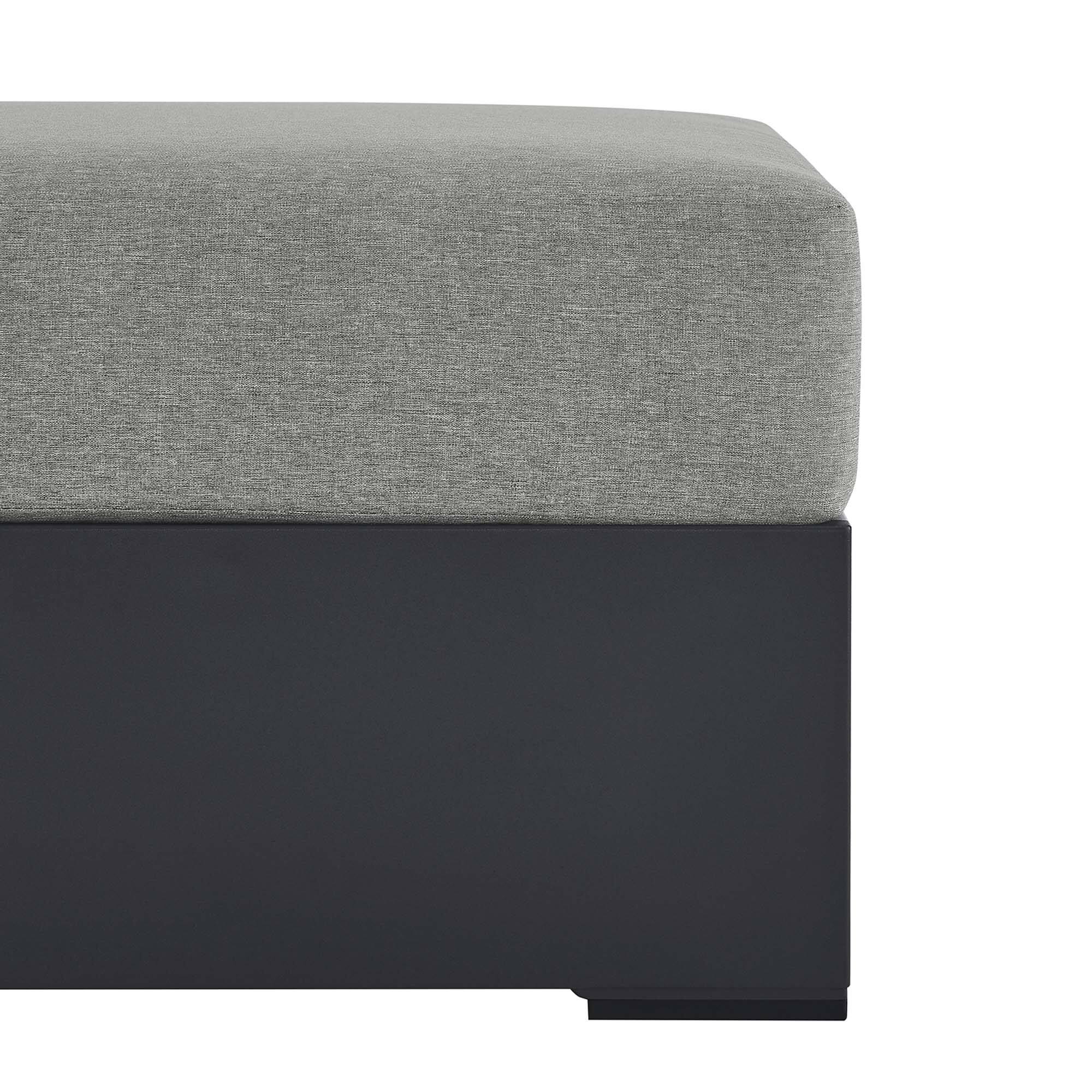 Alt View 4. Modway - Tahoe Outdoor Patio Powder-Coated Aluminum Ottoman by Modway - Gray Gray.