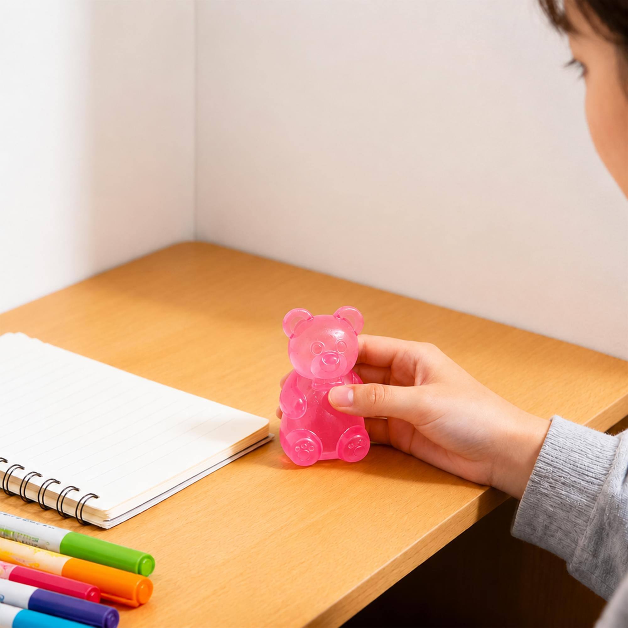 Alt View 2. Puka Creations - Bear 3-Inch Squishy Stress Reliever | Pink - Pink.