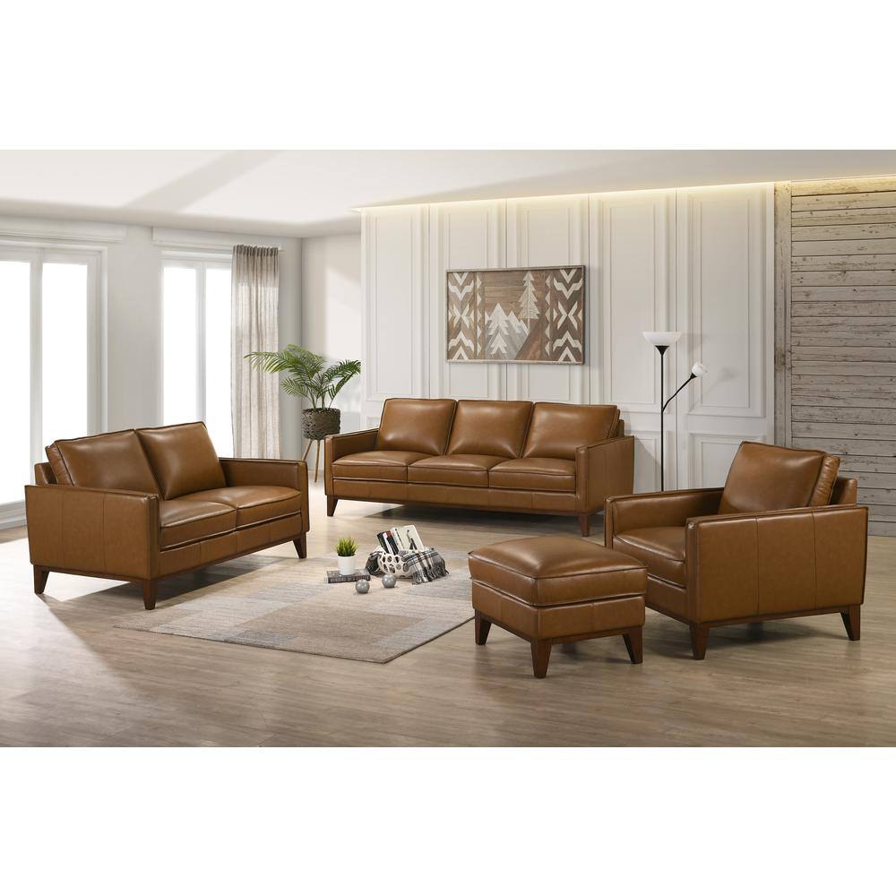 Back. New Classic Furniture - Caspar Ottoman-Caramel - Brown.