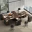 Angle. Bestier - 63inch L-Shaped Gomputer Desk with Two File and Storage Drawers Corner Executive Desk for Home Office - Cherry.