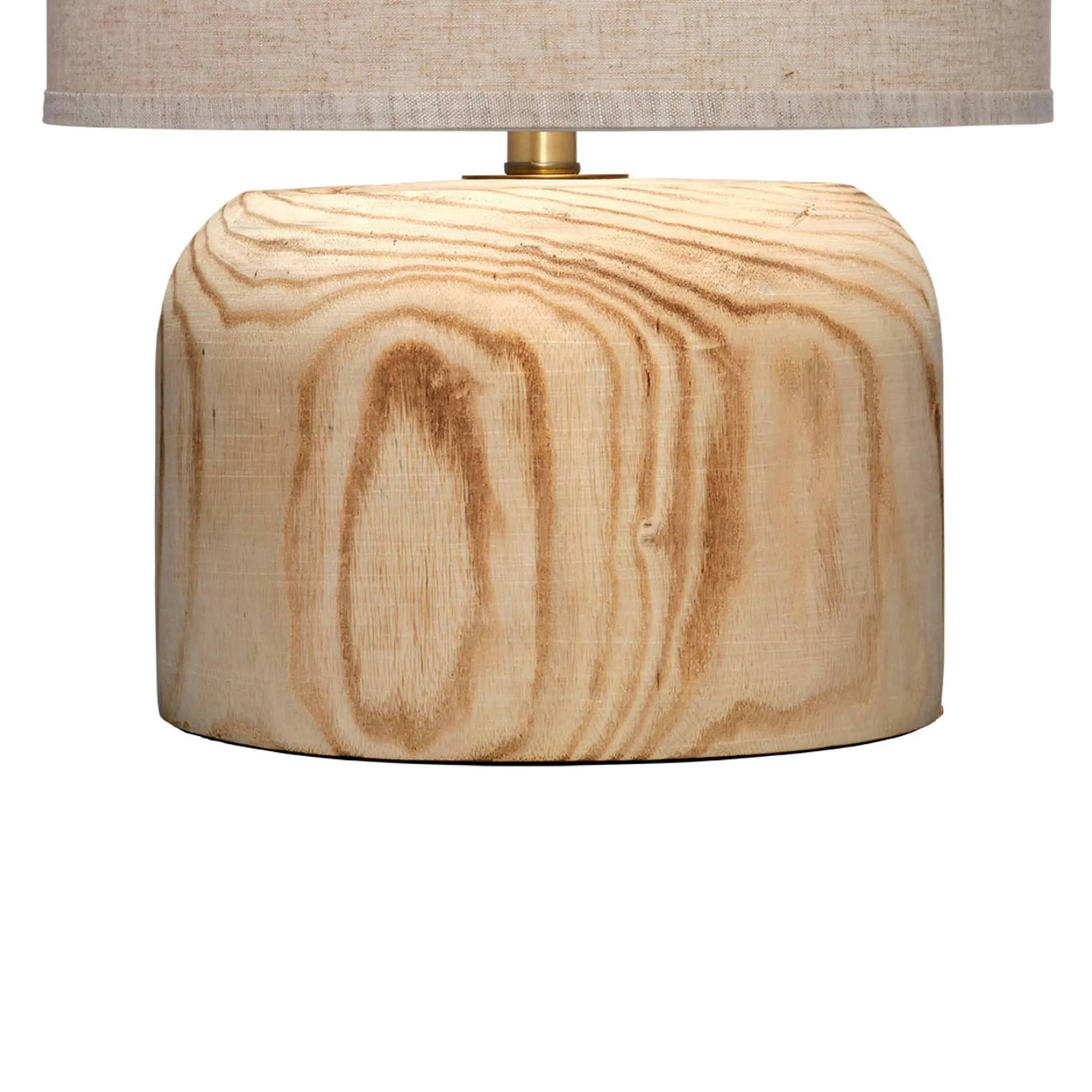 Back. Manhattan Lane - Timy Accent Table Lamp, 18 Inch, Linen Drum Shade, Wood Base - Natural Brown, Oat Brown, Brass.