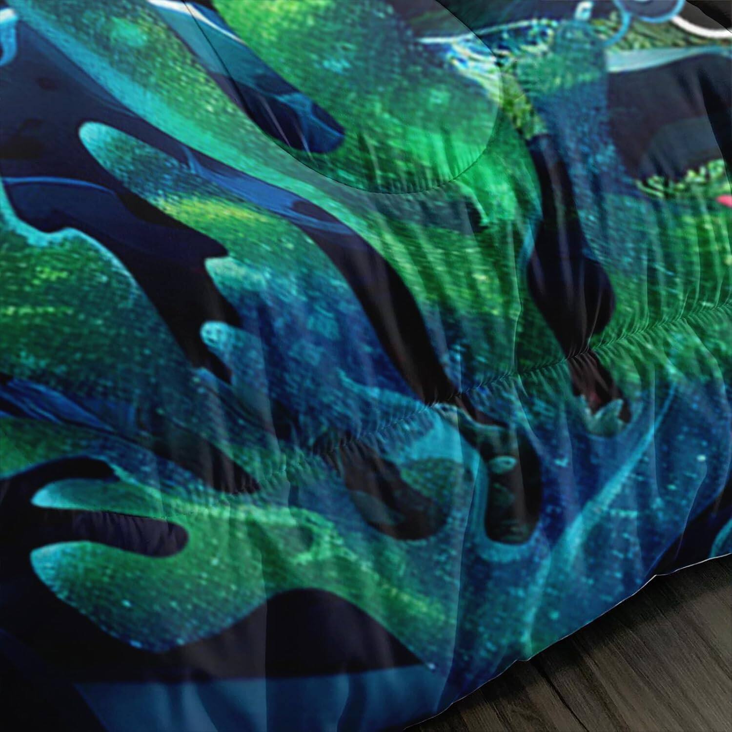 Alt View 6. Wikistore - WIKISTORE Turtle Comforter Set Queen Size Ocean Beach Animals Bedding with Fish Coral Pattern - As Picture.