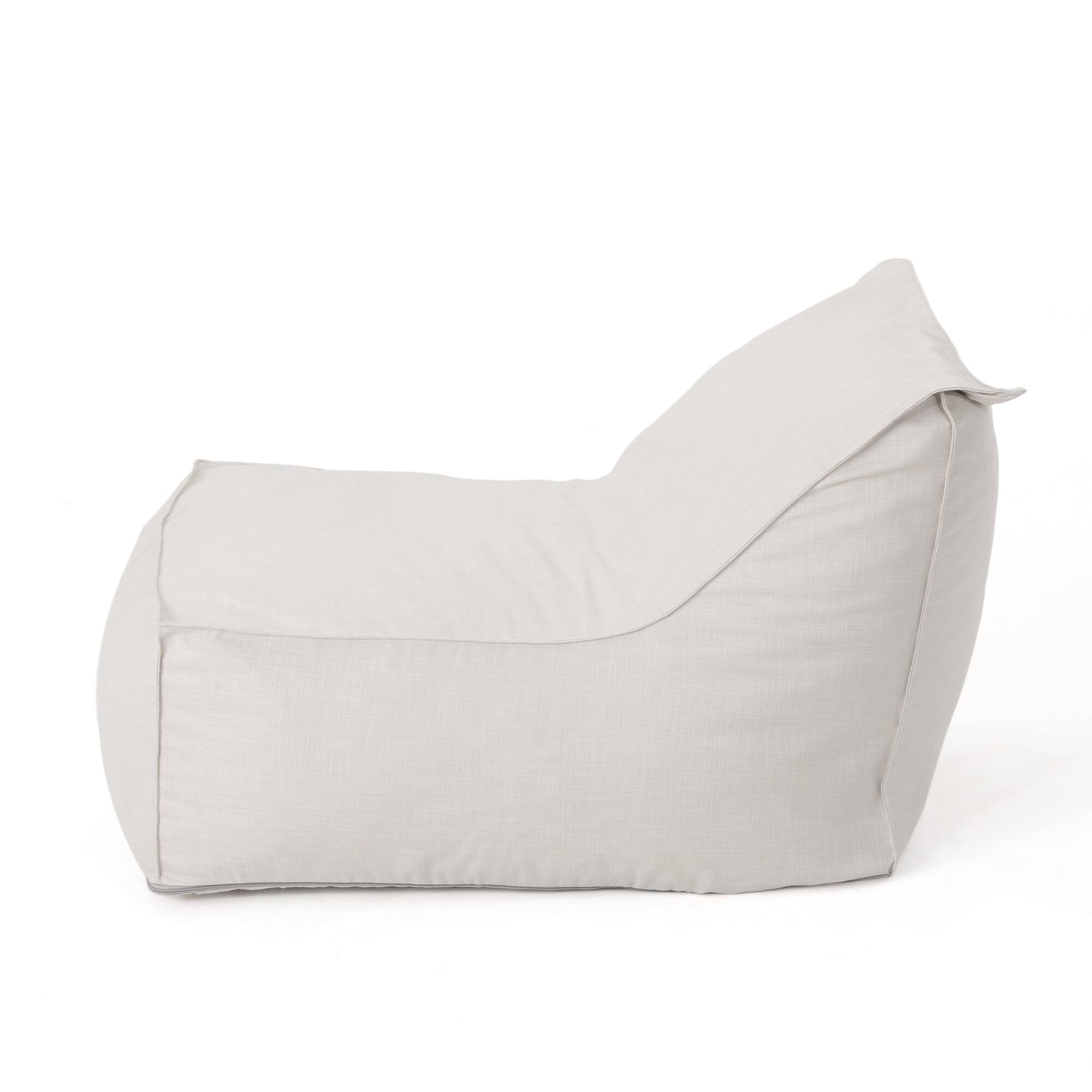 Back. GOODSILO - Comfortable Water-Resistant Fabric Bean Bag Chair for Living Room or Bedroom with Removable Cover - Khaki.