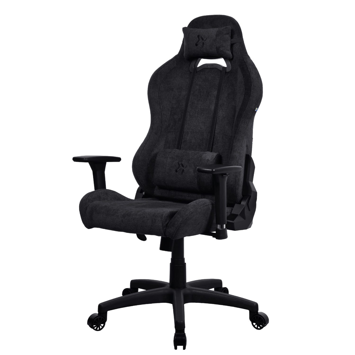 Front. Arozzi - Torretta Soft Fabric Gaming Chair - Pure Black.