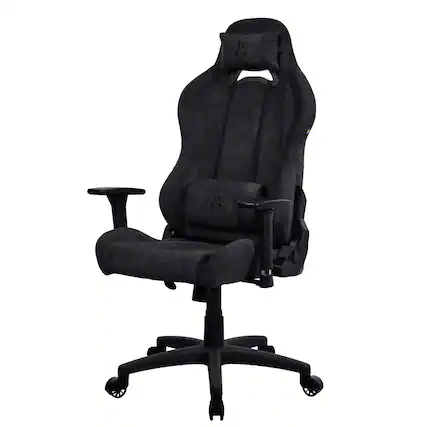 Front. Arozzi - Torretta Soft Fabric Gaming Chair - Pure Black.
