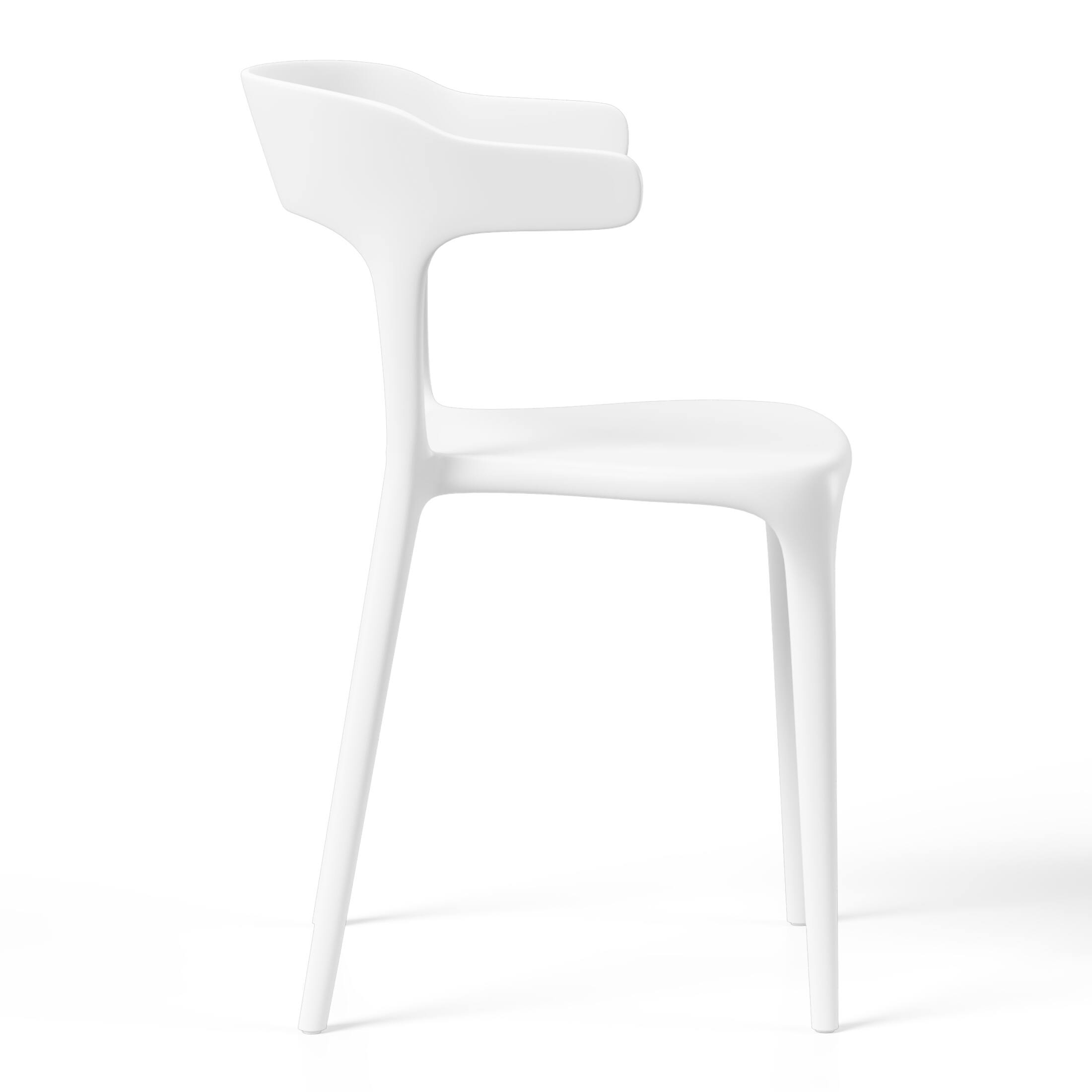 Left. WestinTrends - WestinTrends Playa Modern Stackable Resin Plastic Patio Dining Chair (Set of 2) - White.