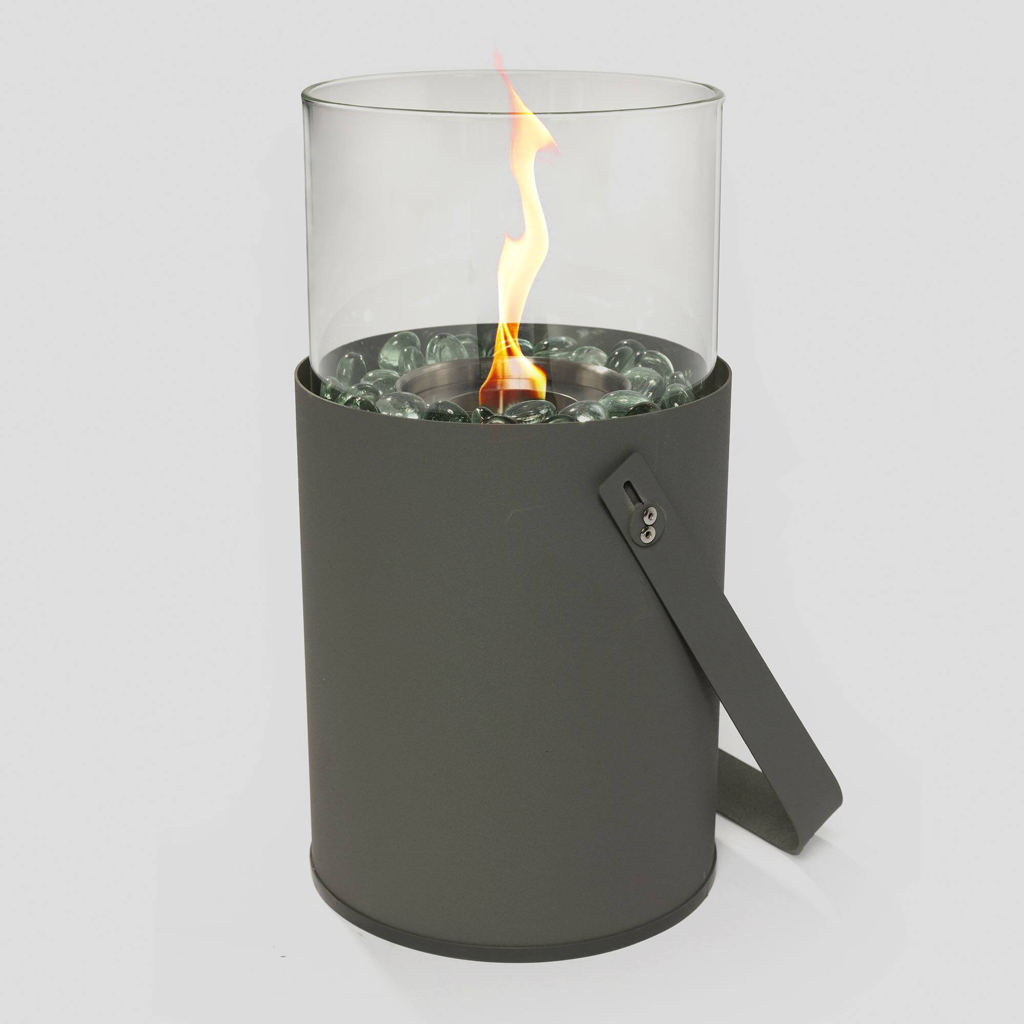 Angle. APRILSOUL - Grey Mini Fire Pit Tabletop Fire Pit Ethanol Fire Pit Portable Fireplace - Gray.