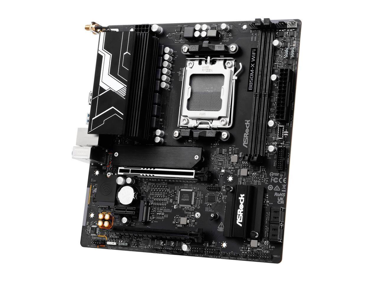 - RYZEN I " 1190 WiFi x B85OM-X  
- 2onn AMS  
- ASRock  
- FCCE  
- RoHS  
- UK  
- CA