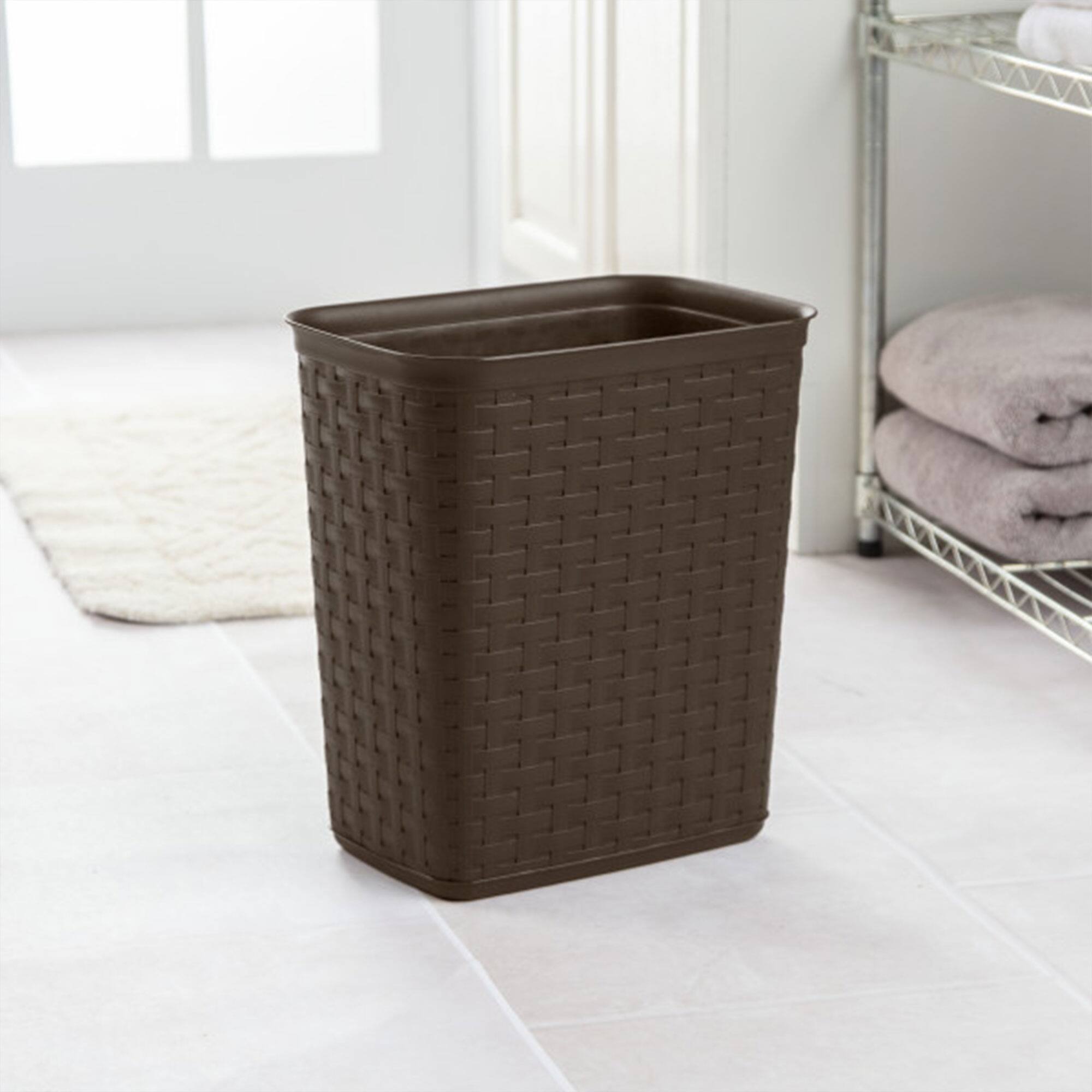 Alt View 3. Sterilite - Sterilite Weave 3.4 Gallon Plastic Home/Office Wastebasket Trash Can (6 Pack) - Brown.