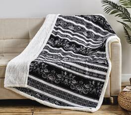 Noble House - Noble Home Soft & Cozy Faux Shearling Printed Throw Blanket 50' x 60' - Odelia