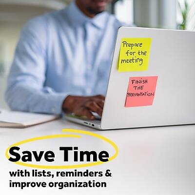 Prepare for the meeting  
Finish the presentation  

Save Time with lists, reminders & improve organization