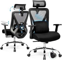 CloudRest Pro - Ergonomic Office Chair,Computer Desk Chair with Adjustable Lumbar Support, 3D Headrest High Back Executive Swivel Chair - Black