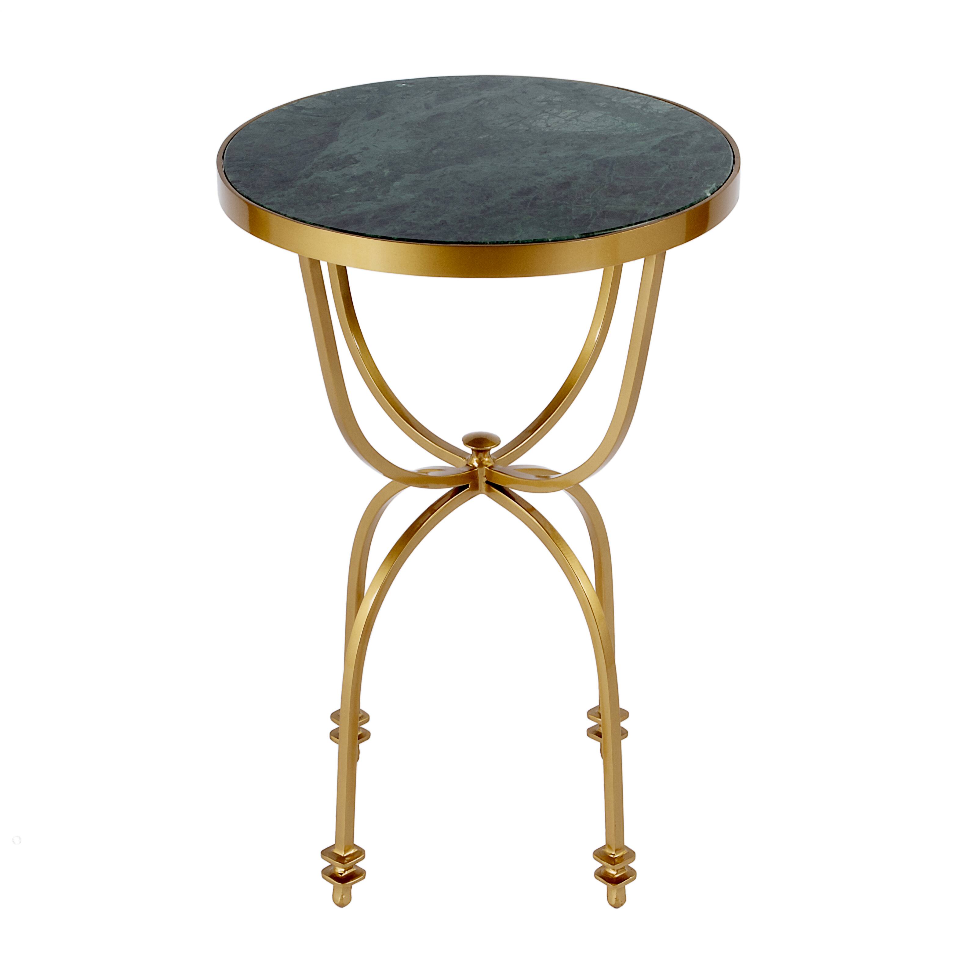 Alt View 1. Butler Specialty - Hager 16 in. W Round Marble & Metal Side Table - Green.