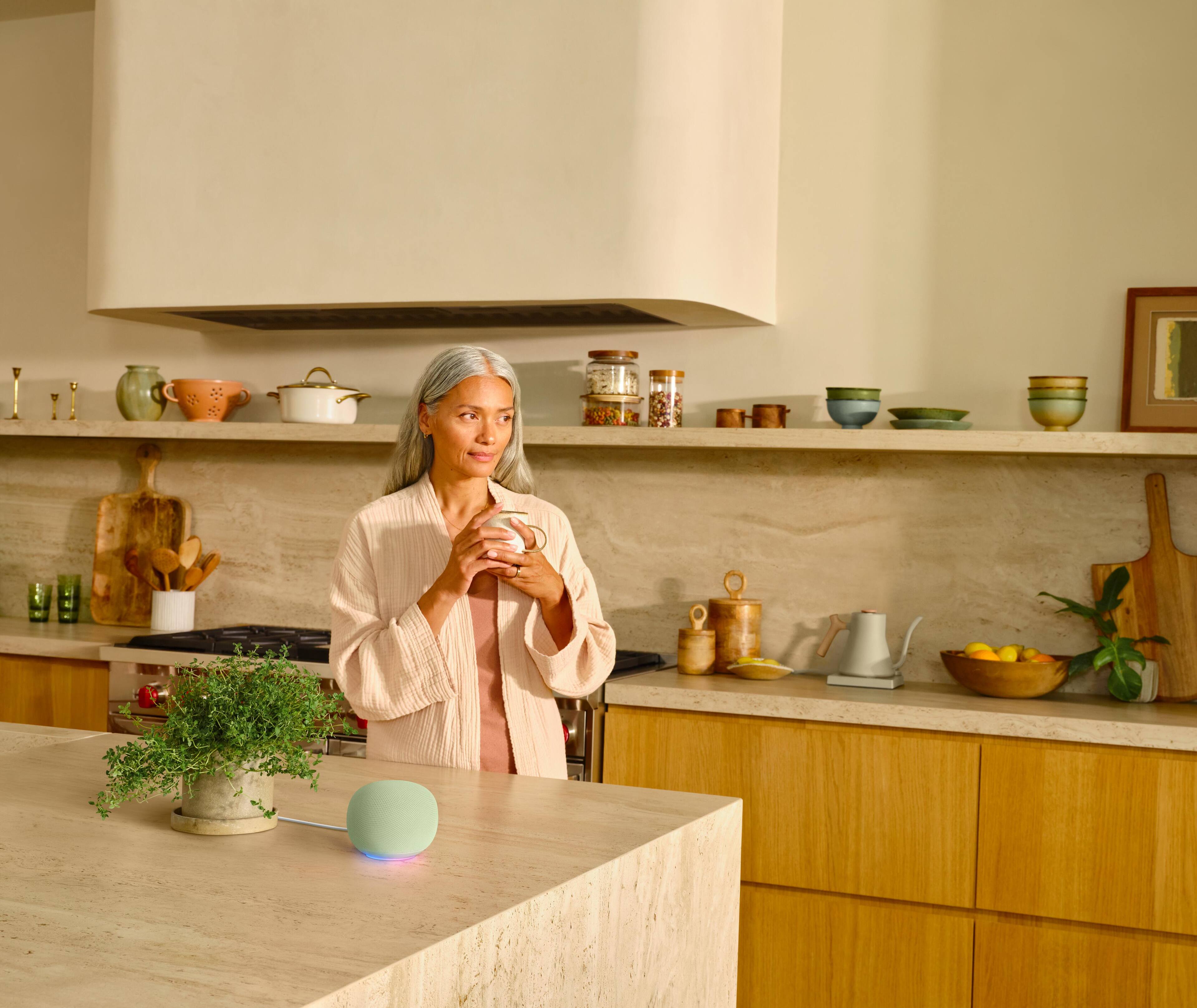 Alt View 8. Google - Home Speaker (Coming Spring 2026) - Smart Speaker with Gemini For Home Voice Assistant and 360-Degree Sound - Jade.