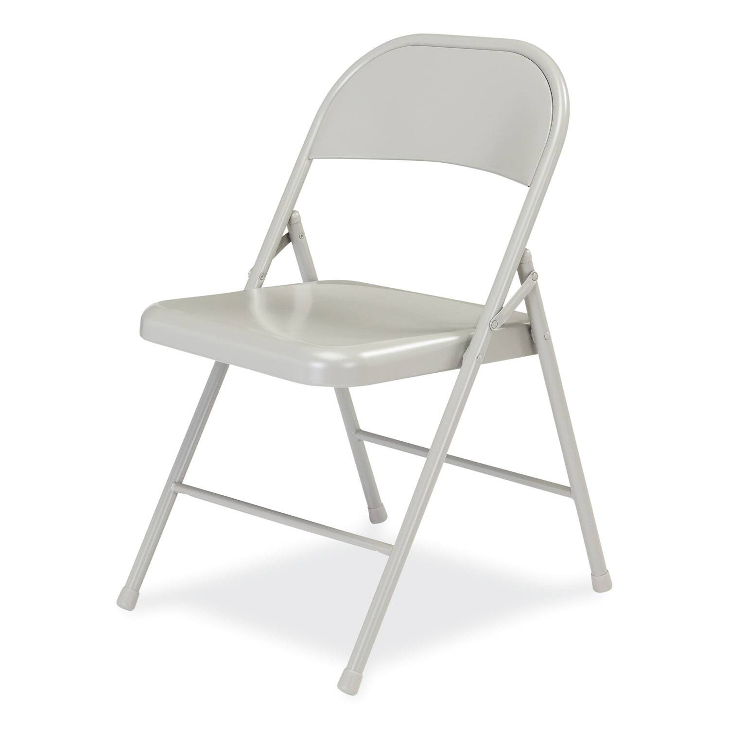 Left. National Brand - 900 Series All-Steel Folding Chair Supports Up to 250 lb 17.75 Seat Height Gray Seat Gray Back Gray Base 4/Cartpn - Gray.