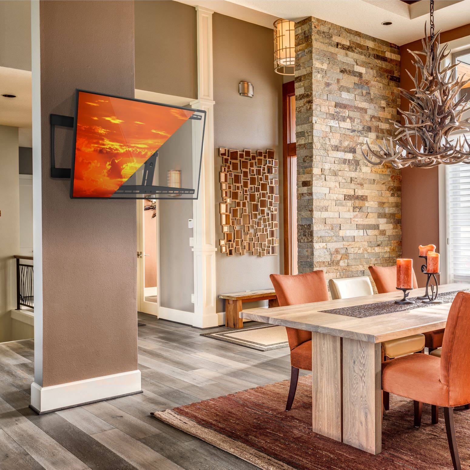 Alt View 1. ProMounts - Articulating Full-Motion TV Wall Mount – Fits 37–100″ TVs, 150 lb Capacity, Extendable 2.8″–25.3″ - Black.