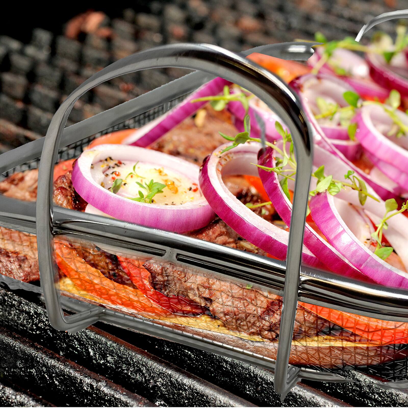 Alt View 3. Norpro - Stainless Steel Grilling Basket - Silver.
